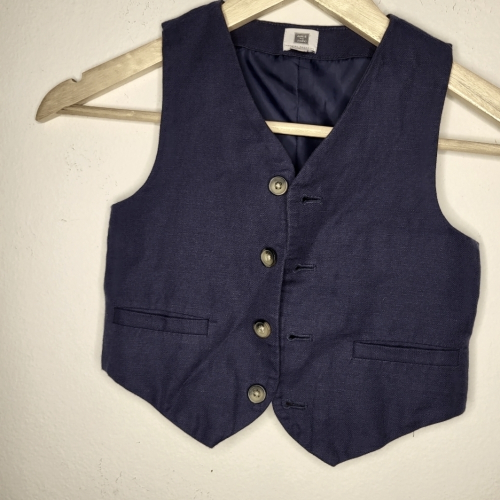 Janie & Jack navy blue vest sz3